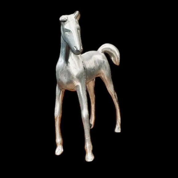 Other - Vintage Miniature Pewter Foal Horse Equestrian Figurine Collectible  3 1/4”